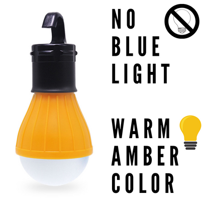 Portable Sunset Lamp - Battery Power Hanging Tent Camping Light Bulb - No Blue Light