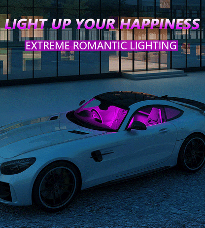 Wireless Interior Vehicle Lighting. Fun Battery Powered Car Lights - 4-Pack With Charger.