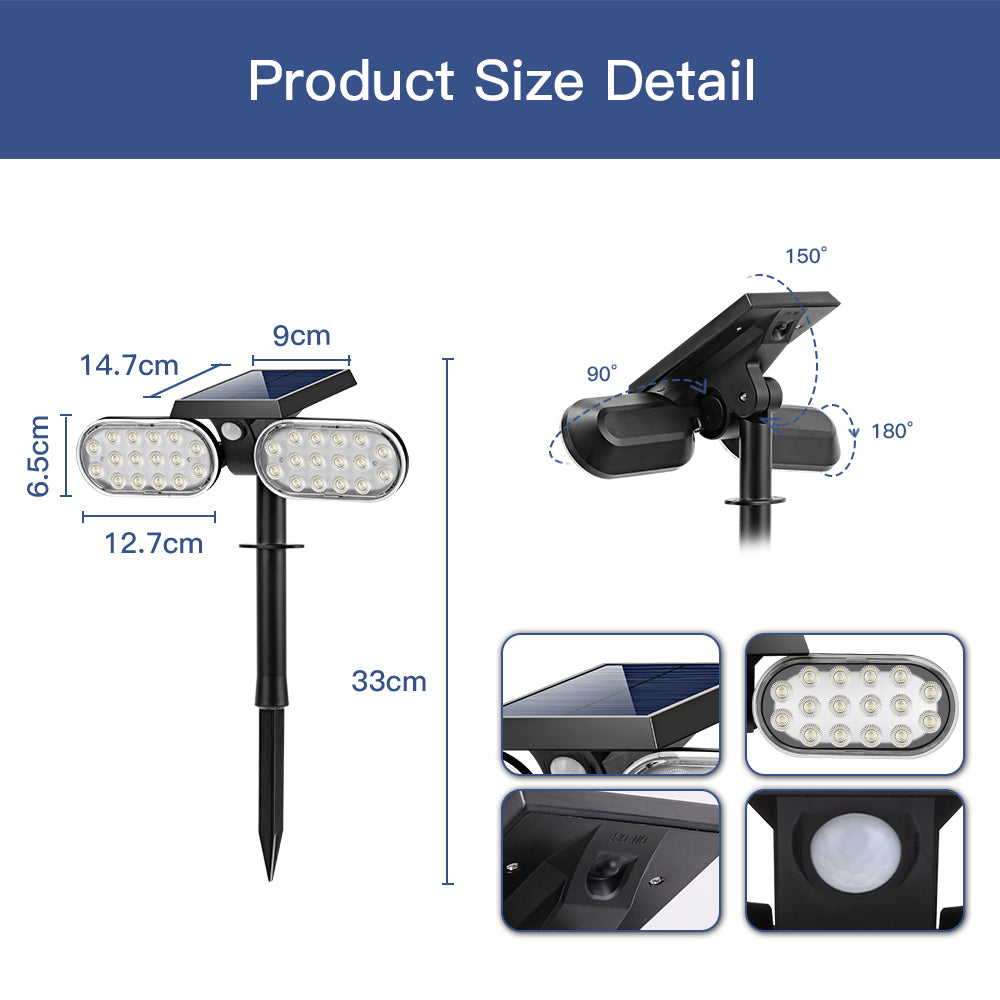 Solar Landscape Outdoor 360º Motion Swivel with Automatic On/Off.