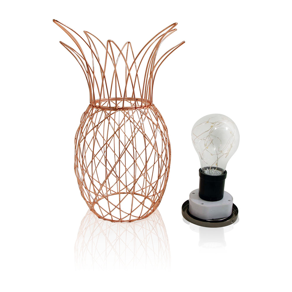 Rose Gold Pineapple Light. Solar Indoor / Outdoor