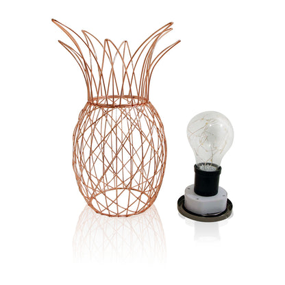 Rose Gold Pineapple Light. Solar Indoor / Outdoor