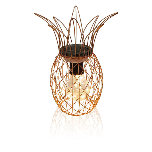 Rose Gold Pineapple Light. Solar Indoor / Outdoor