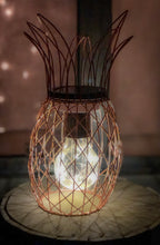 Rose Gold Pineapple Light. Solar Indoor / Outdoor