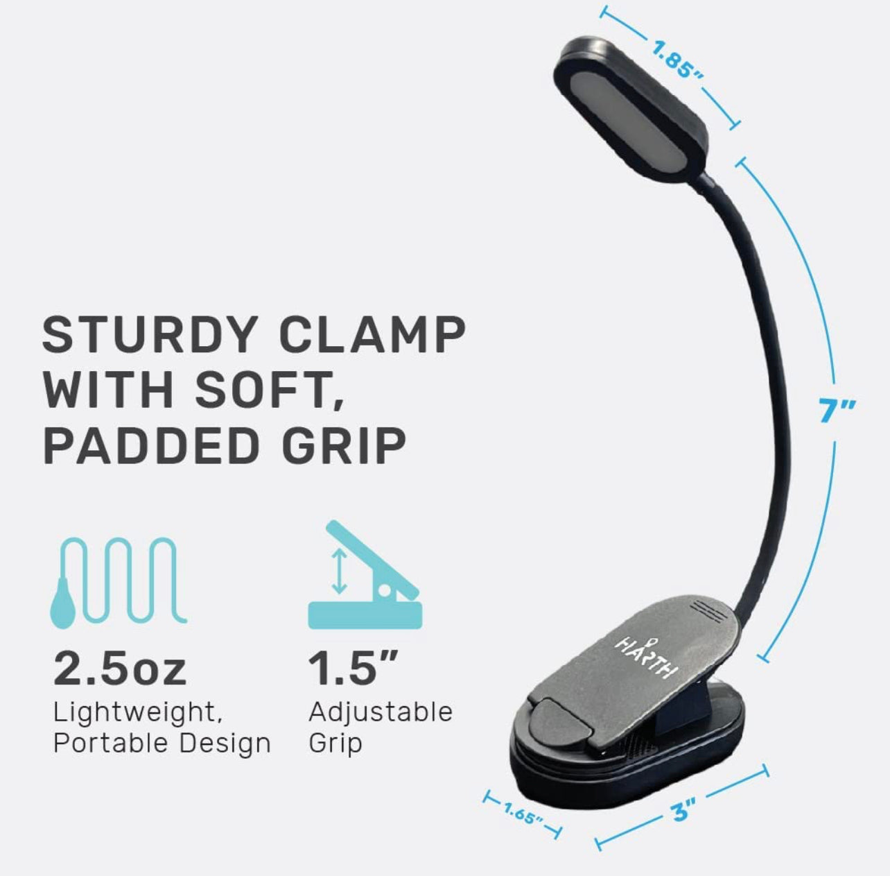 Reading Lamp - Low Blue Light - Amber Clip-On Study Light