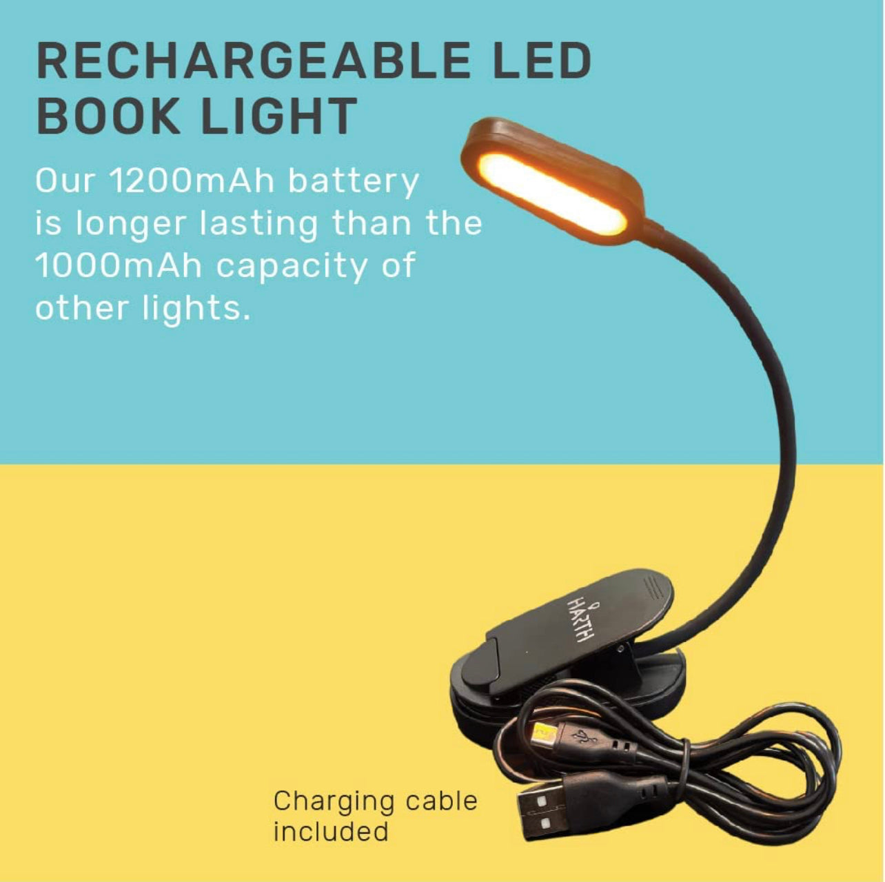 Reading Lamp - Low Blue Light - Amber Clip-On Study Light