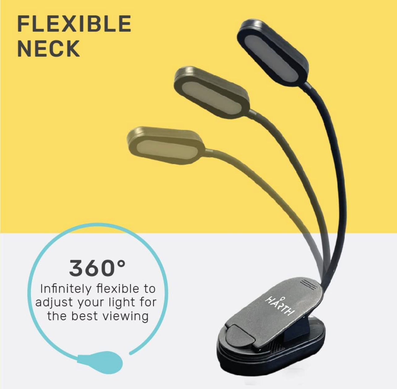 Reading Lamp - Low Blue Light - Amber Clip-On Study Light